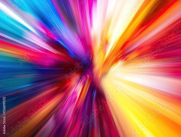 Obraz Vibrant color burst, an abstract explosion of light and motion