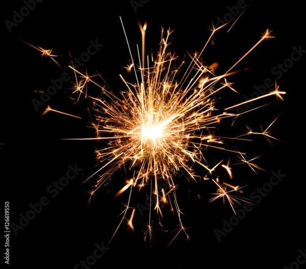 Obraz Christmas and new year party sparkler on black