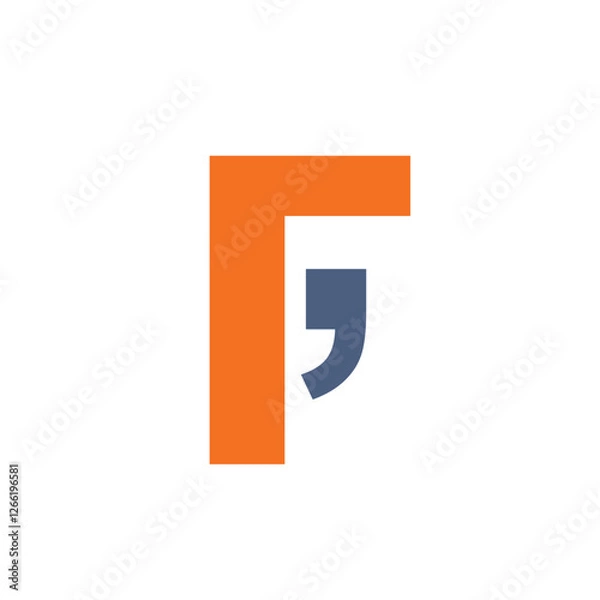 Fototapeta Logo letter F comma unique design abstract