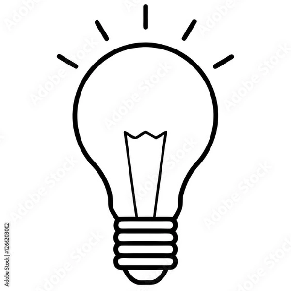 Obraz lightbulb line art vector illustration 