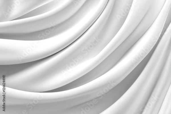 Fototapeta Soft Flowing White Fabric with Elegant Texture and Subtle Shine
