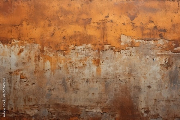 Fototapeta Abstract Rusty Metal Texture with Variable Shades of Orange and Brown for Industrial and Artistic Backgrounds
