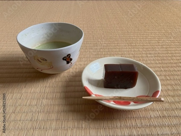 Obraz 抹茶と羊羹