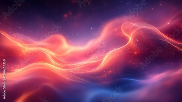 Fototapeta Celestial Radiance, An Abstract Nebula of Luminous Energy and Stardust