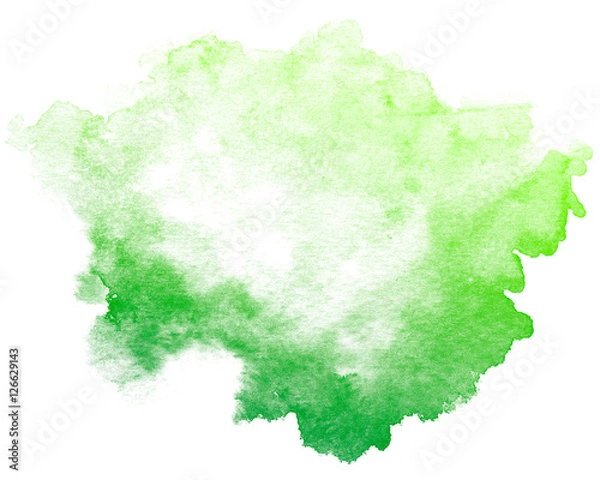 Obraz Abstract green watercolor on white background.This is watercolor splash.It is drawn by hand.