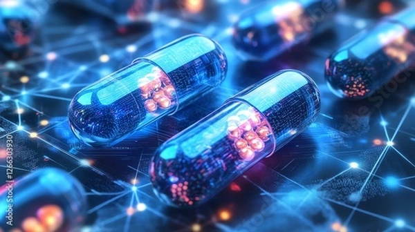 Fototapeta AI-driven drug development accelerates new therapies.