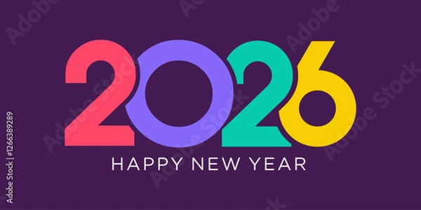 Obraz 2026 Happy New Year design vector. trendy unique new year 2026 logo design template