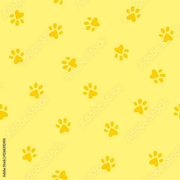 Fototapeta Cute little paws seamless pattern  background