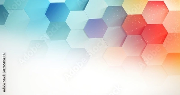 Fototapeta Abstract background with geometric hexagon shapes and pastel colors, technology concept for business presentation design. Vector illustration beautiful background