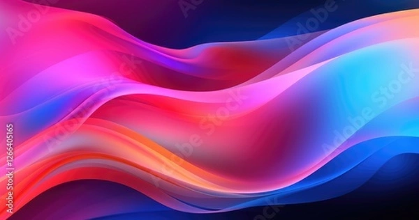 Fototapeta Abstract background with neon beautiful random gradient  wavy shapes for design element