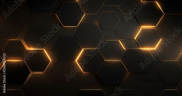 Fototapeta Abstract beautiful random background with hexagon pattern and lighting effect
