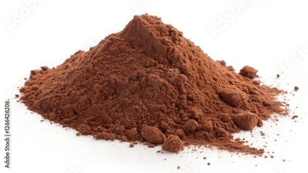 Fototapeta Cocoa powder heap on white background