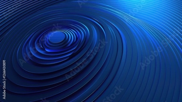Fototapeta Abstract blue glowing geometric lines on dark blue background. Modern shiny blue circle lines pattern. Futuristic technology concept