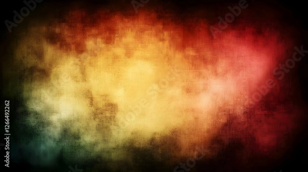 Fototapeta Colorful smoke clouds, dark background, abstract art