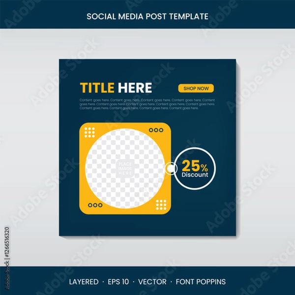 Fototapeta Minimalist Social Media Post Template with Abstract Shapes