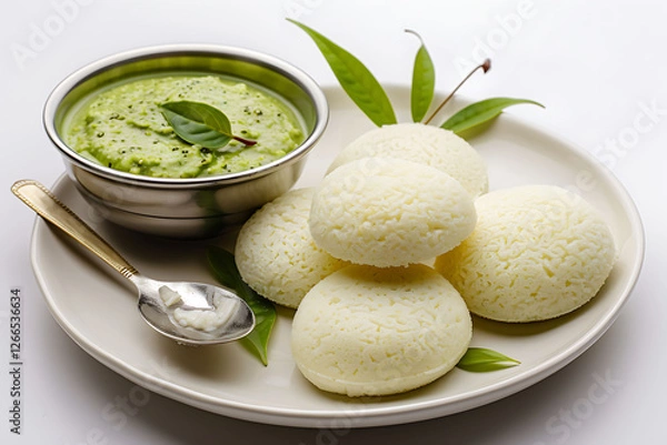 Obraz Idli with Coconut Chutney