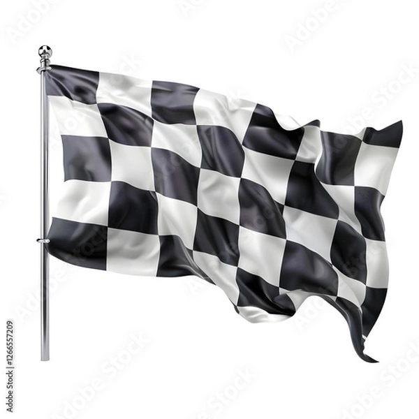 Fototapeta Checkered Flag isolated on transparent background