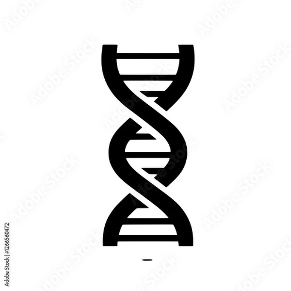 Fototapeta DNA Double Helix Icon: A sleek and modern vector illustration of a DNA double helix, symbolizing the building blocks of life, genetic code, and the intricacies of biology.