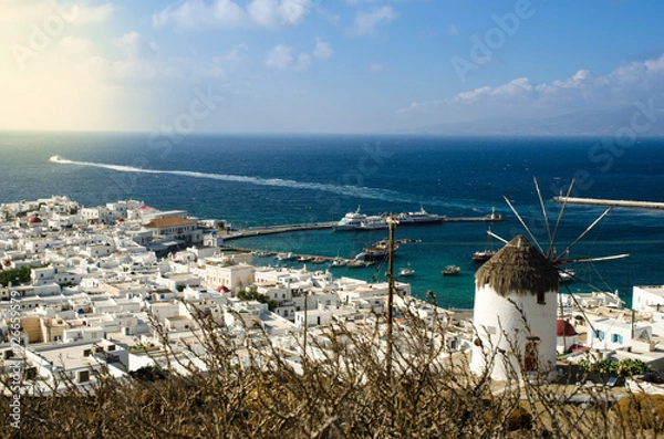 Obraz The top view of Mykonos island