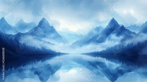 Obraz moutains and adverture background,illustration --ar 16:9 --stylize 450 --v 6.1 Job ID: d08a4b58-d82c-4fd5-96b3-1e0f8d161b92