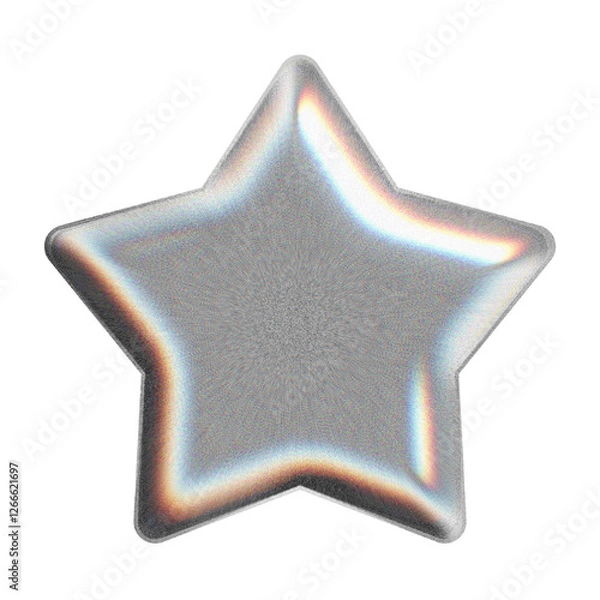 Obraz 3d silver metalic staron white background