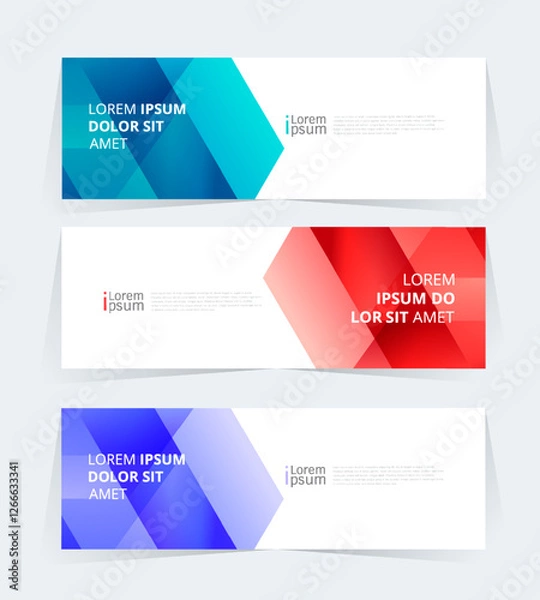 Obraz Geometric banner design with Vector presentation template.