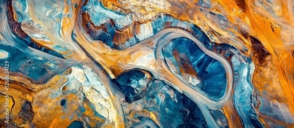 Obraz Captivating Colors of Cobar: An Aerial View of the Open Pit Mine