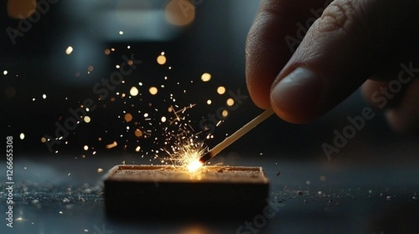 Fototapeta Matchstick Sparks & Light