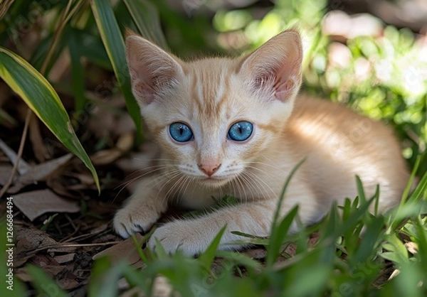 Obraz Cute Orange Kitten in Grass