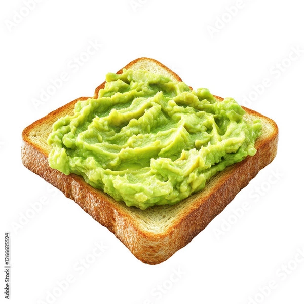 Fototapeta Isolated Slice of Avocado Toast on Grain Bread