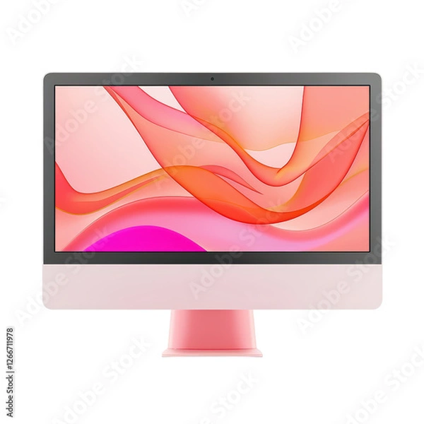 Fototapeta Isolated Modern Pink iMac Computer Display
