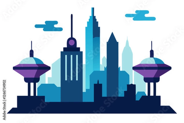 Obraz city skyline silhouette