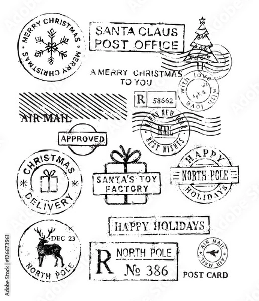 Obraz Christmas stamps vector