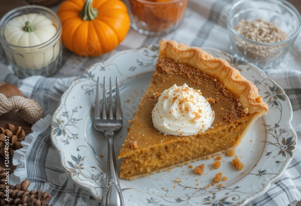 Obraz slice of pumpkin cake