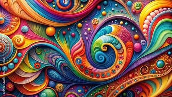 Obraz Vibrant Swirls of Color, Abstract Organic Shapes, and Intricate Design Elements Create a Dynamic and Evocative Visual Experience