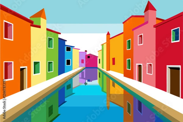 Obraz colorful houses in burano venice italy