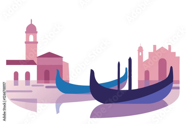 Obraz gondolas in venice italy