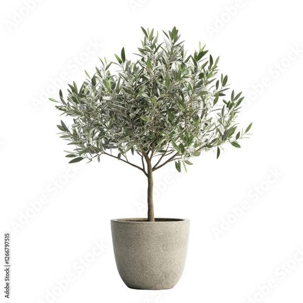 Fototapeta Isolated Elegant Olive Tree in Rustic Pot