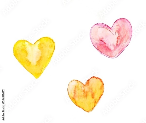Obraz 可愛らしい水彩画のハート