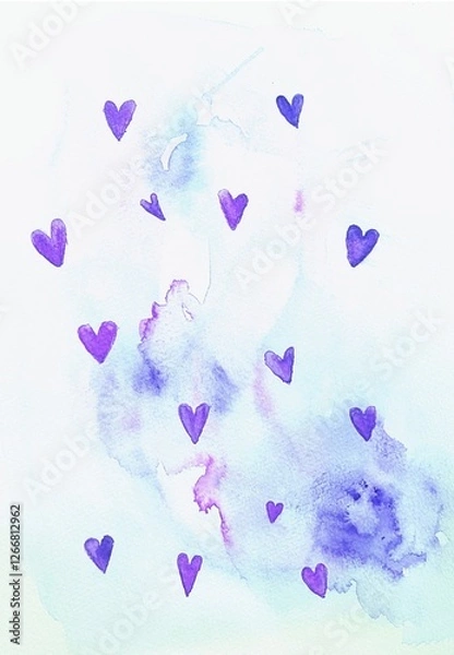 Obraz 可愛らしい水彩画のハート