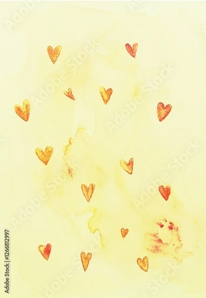 Obraz 可愛らしい水彩画のハート