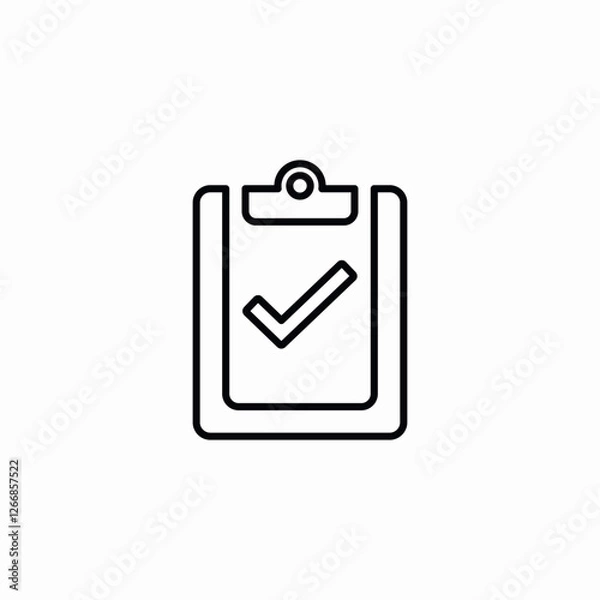 Fototapeta clipboard approved icon vector sign