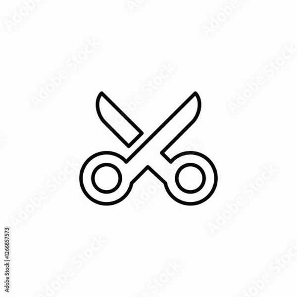 Fototapeta Scissors cutting tool equipment icon vector sign