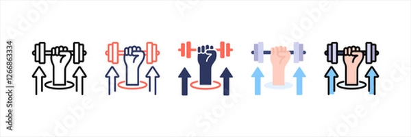 Fototapeta Exercise Multistyle Icon Set