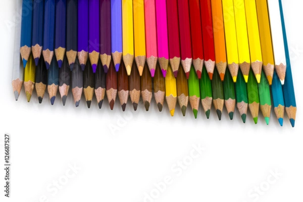 Obraz Color pencils isolated on white background