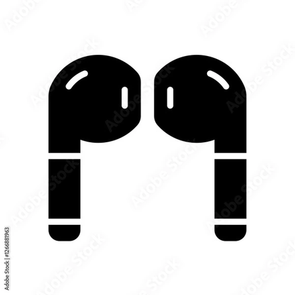 Fototapeta Ear Buds Icon - Minimalist Simple Icon