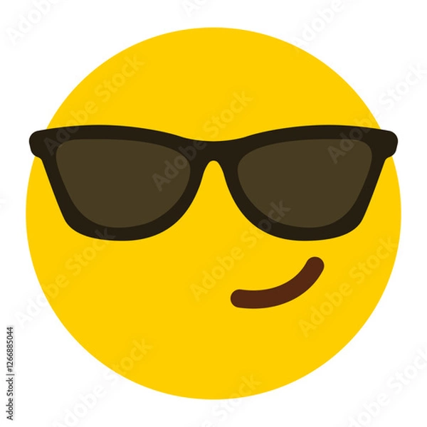 Fototapeta Smiling Face With Sunglasses Icon - Minimalist Simple Icon