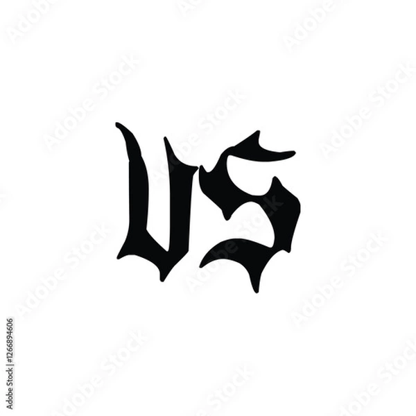 Obraz VS monogram logo design letter text name symbol monochrome logotype alphabet character simple logo