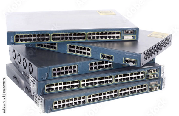 Obraz przełącznik i router