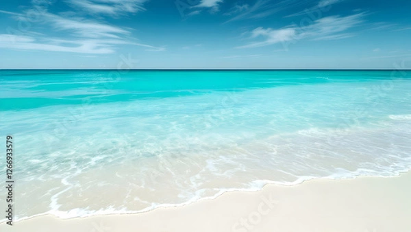 Fototapeta Tropical Waters – A smooth transition from deep teal to crystal-clear aqua, representing tropical beaches.